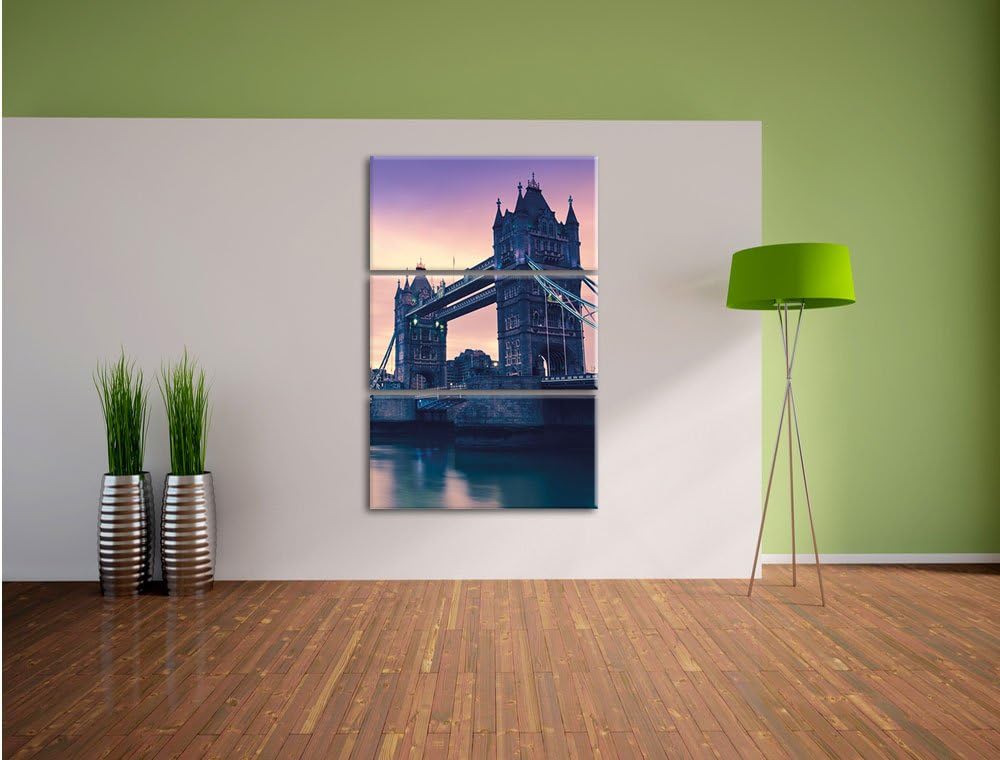 London 3-Teiler Leinwandbild 120x80 Bild auf Leinwand, XXL riesige Bilder fertig gerahmt mit Keilrah
