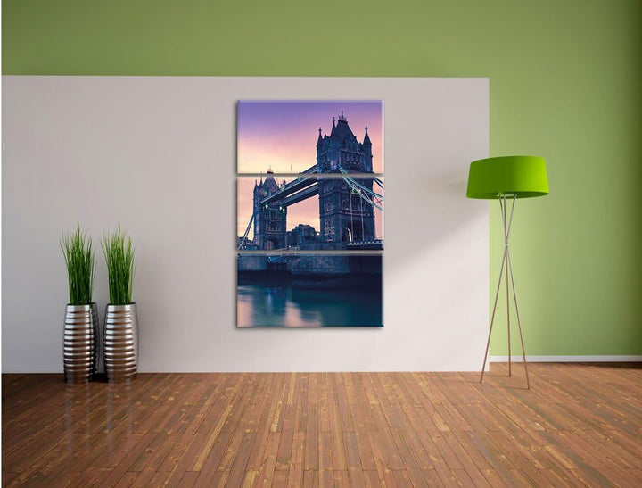 London 3-Teiler Leinwandbild 120x80 Bild auf Leinwand, XXL riesige Bilder fertig gerahmt mit Keilrah