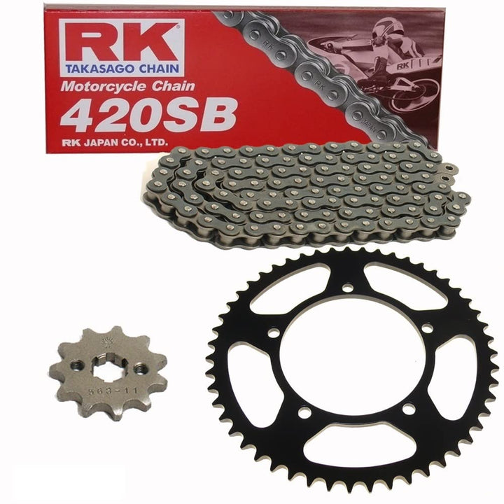 Kettensatz geeignet für Kawasaki KX 60 B 83-03 Kette RK 420 SB 104 offen 13/44