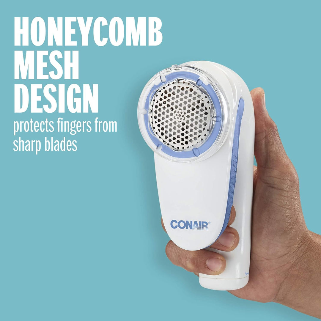 Conair Fusselentferner, Batteriebetriebener Fusselrasierer für Kleidung und Stoffe, Ergonomischer Gr