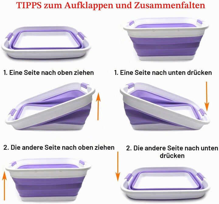 SAMMART 41L Collapsible Plastic Laundry Basket - Foldable Pop Up Storage Container/Organizer - Porta