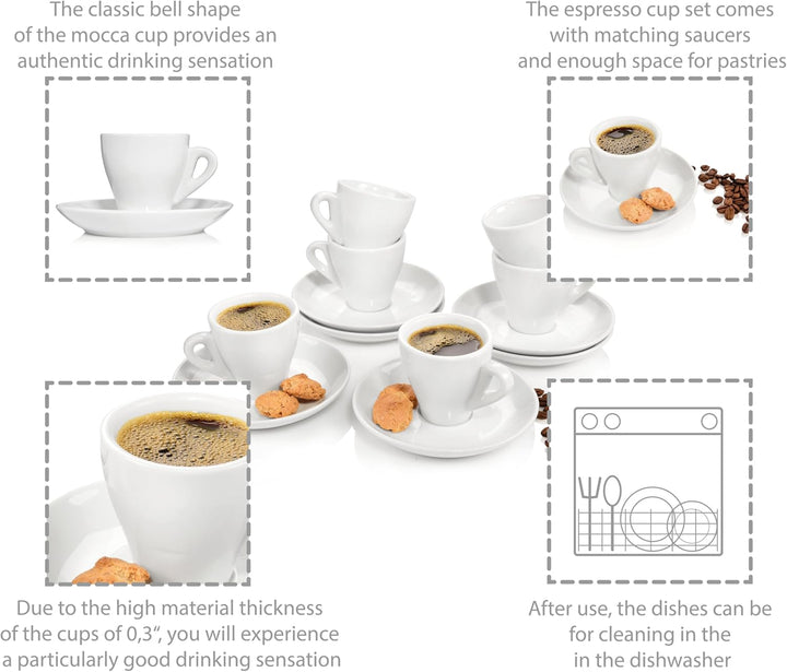 Sänger Espressotassen Set New Port 12 teilig für 6 Personen | PREMIUM COLLECTION Espressotassen 12 T