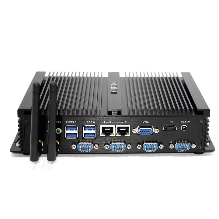 HISTTON Mini PC Lüfterlos Industrie PC Core i5-3317U 8GB RAM 256GB SSD, HDMI/VGA Dual Ausgang, 4 RS2