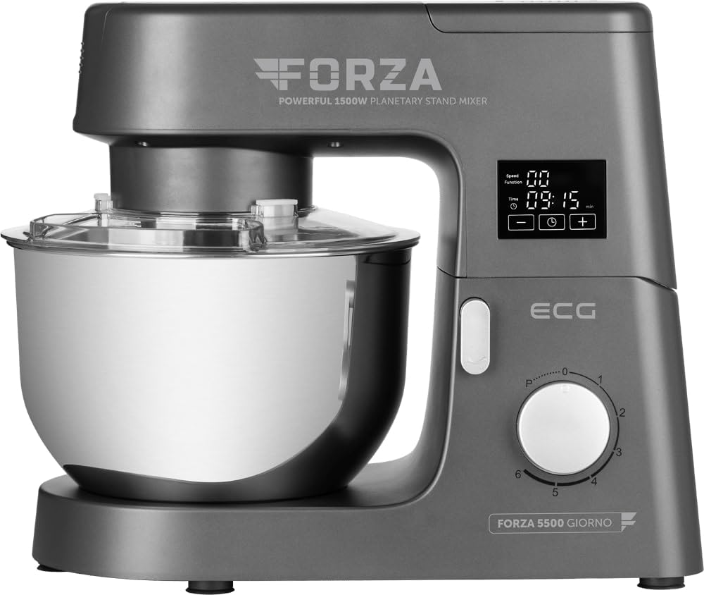 ECG Küchenmaschine FORZA 5500 Giorno Scuro 1.500 W 6 Geschwindigkeiten 6,5 L