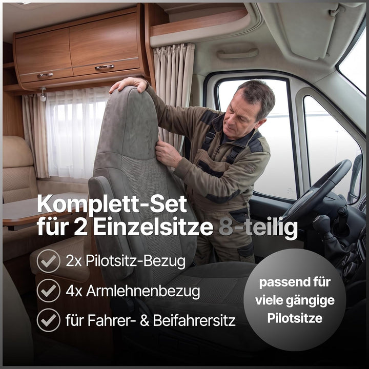Generisch Sitzbezüge für Wohnmobile, Pilotsitze, Fahrersitz und Beifahrersitz, 2 Sitzer, Hochwertige