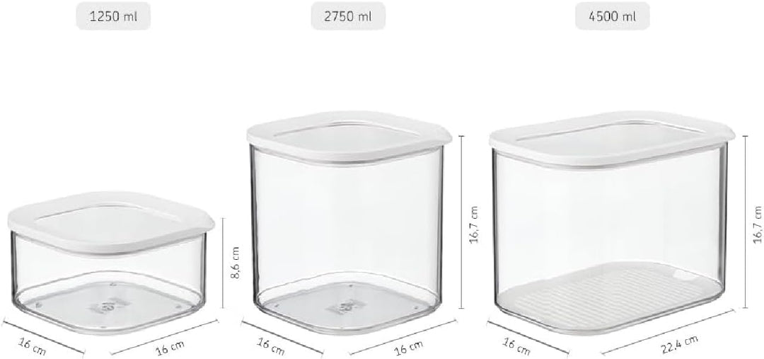 Mepal Transparente Vorratsdosen mit Deckel XL - Lebensmittelbehälter Rechteckige - Küchenorganizer &