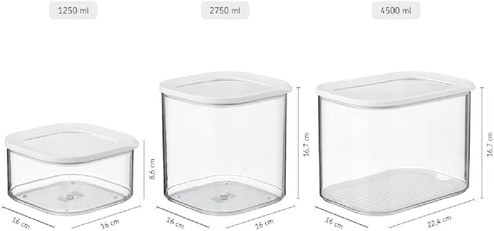 Mepal Transparente Vorratsdosen mit Deckel XL - Lebensmittelbehälter Rechteckige - Küchenorganizer &