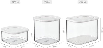 Mepal Transparente Vorratsdosen mit Deckel XL - Lebensmittelbehälter Rechteckige - Küchenorganizer &