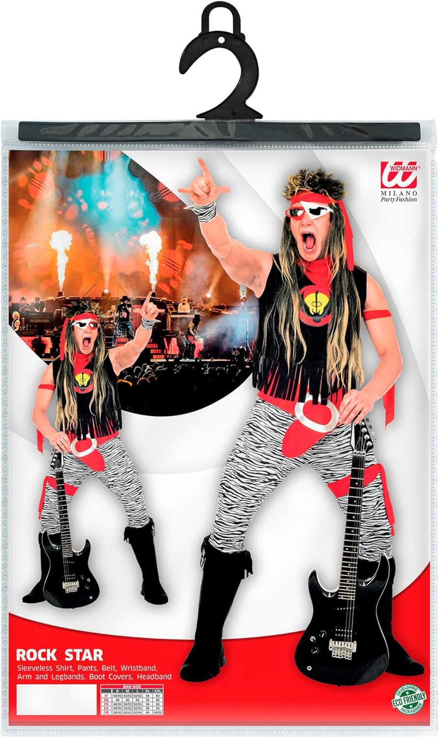 "ROCK STAR" (Sleeveless shirt, pants, belt, wristband, arm and legbands, boot covers, headband) - (X