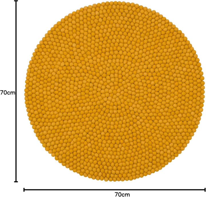 myfelt Klara Filzkugelteppich — Ø 70 cm, ideal für Schlaf-, Wohn-, Kinderzimmer, Flur & Bad 70cm Ø G