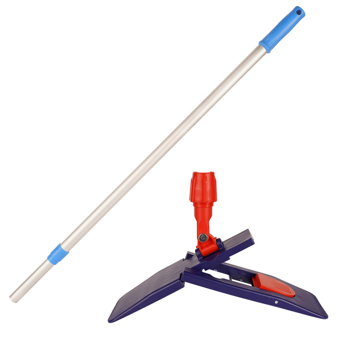 G.I.V. Bodenwischer Set 40cm Klapphalter mit Trittmechanik & Magnetverschluss + Teleskopstiel auszie