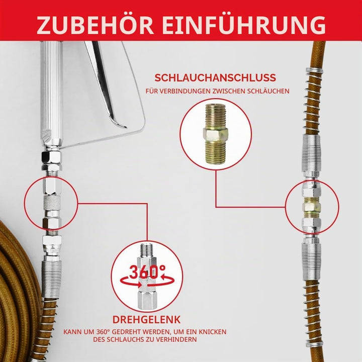 Airless-Sprühschlauch für Airless-Sprühgerät, Hochdruckschlauch (15 Meter) 15 mètres, 15 mètres