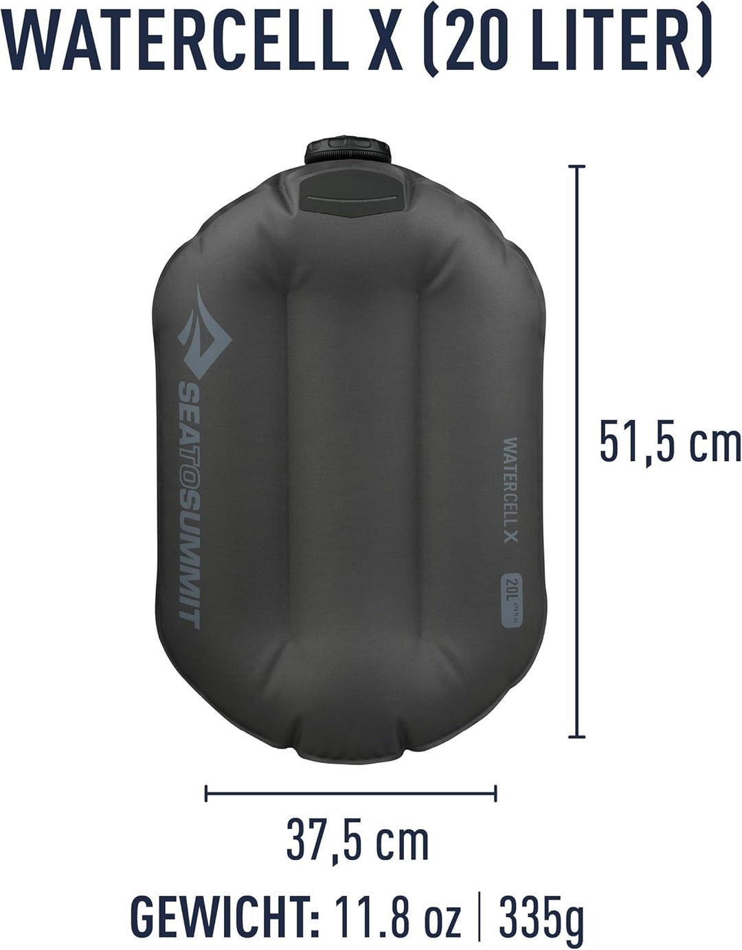 Sea to Summit Watercell X Volumen 20 liter schwarz, grey, AWATCELX20 20 Liter Grey, 20 Liter Grey