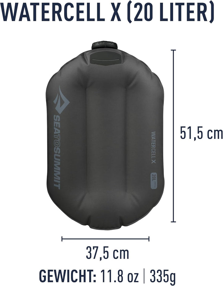 Sea to Summit Watercell X Volumen 20 liter schwarz, grey, AWATCELX20 20 Liter Grey, 20 Liter Grey
