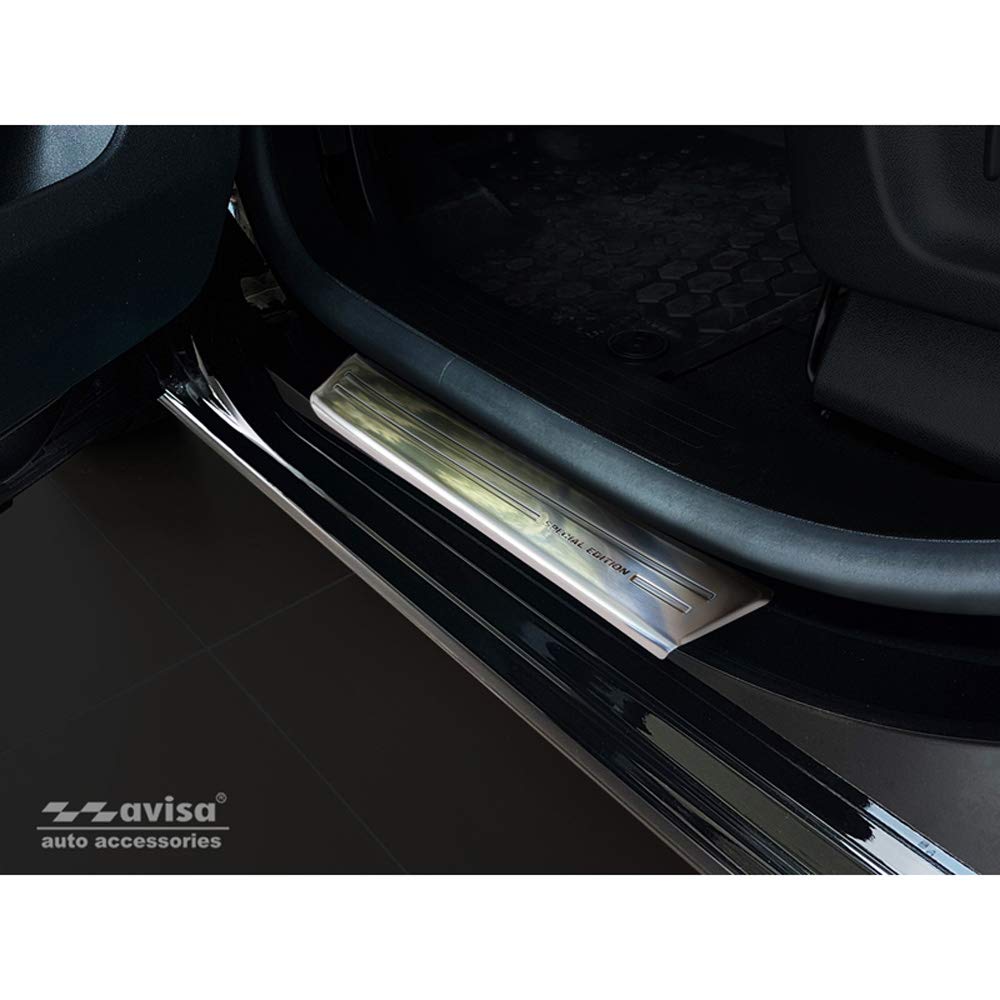 Inox door sill protectors compatible with Citroen Berlingo Multispace/Peugeot Partner & Rifter/Opel