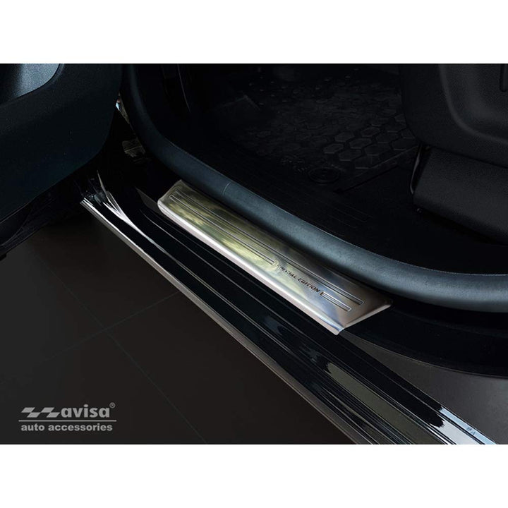 Inox door sill protectors compatible with Citroen Berlingo Multispace/Peugeot Partner & Rifter/Opel