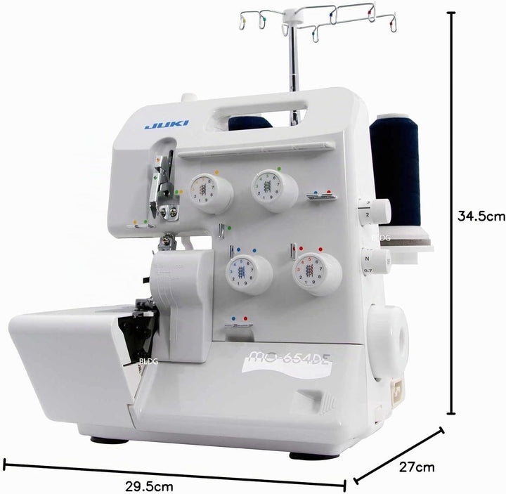 JUKI MO654DE Haushaltsmaschine, Aluminiumlegierung, Weiss, 34 x 27 x 29,5