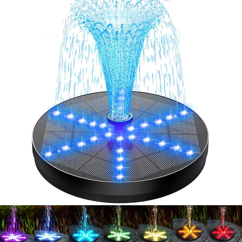 SZMP Solar Springbrunnen für Draussen 2024 Upgraded,4W LED-Lichtern Teichpumpe Solar mit 8 Sprüh Eff