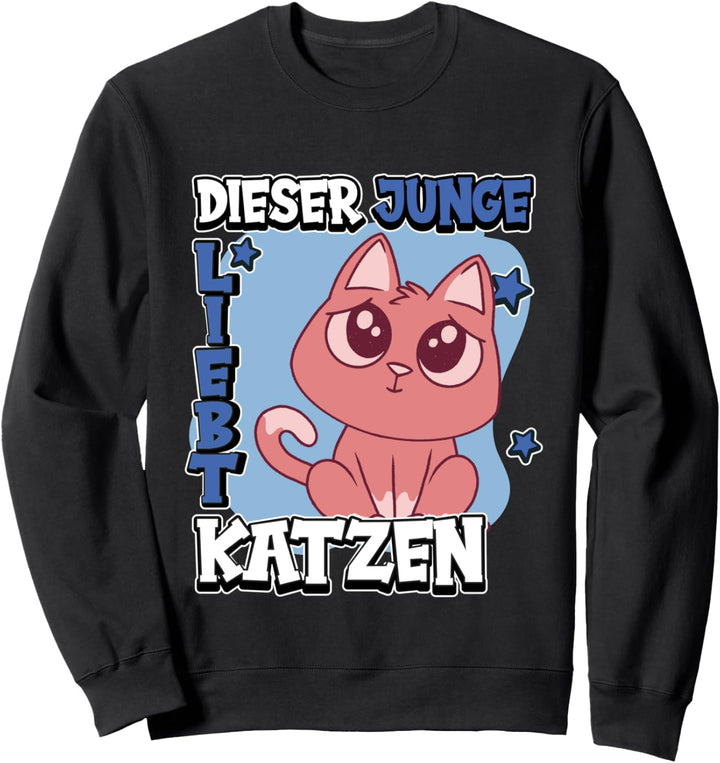 Kinder Katzen Sachen Dieser Junge liebt Katzen Sweatshirt