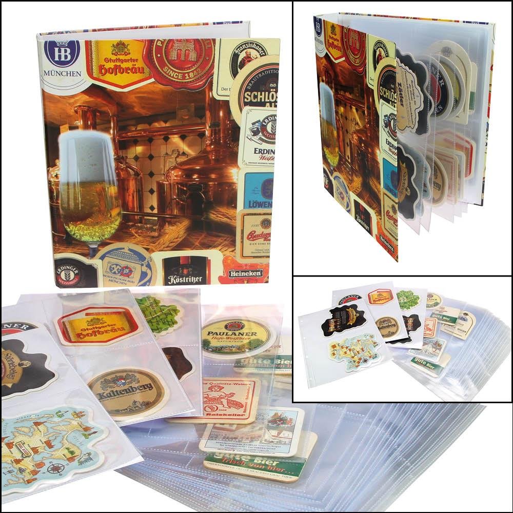 SAFE 7922 Sammelalbum Bierdeckelalbum für Bierdeckel DIN A4 + 20 x Ergänzungsblätter Hüllen für Bier