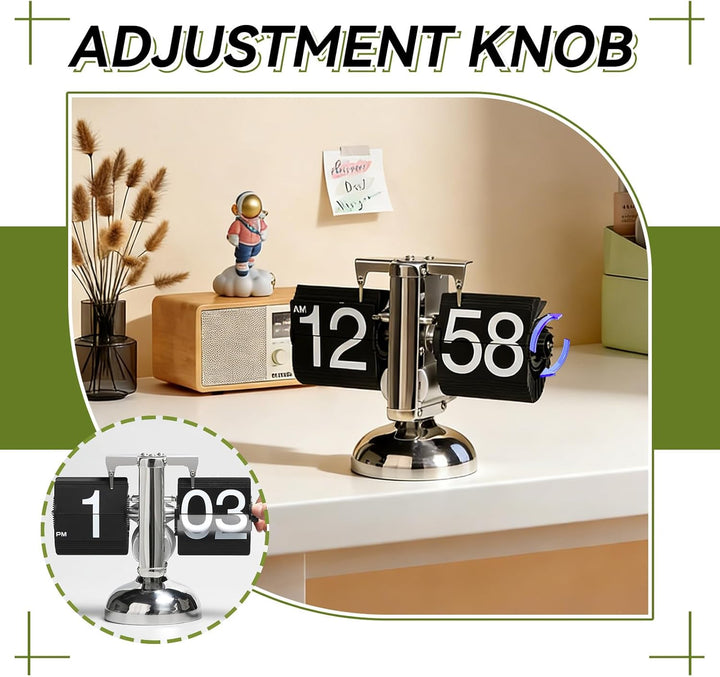 Tischuhr Vintage Retro Flip Uhr, Retro-Flip-Down-Uhr Mit GrossEn Ziffern, Tischuhr Digital Mit Batte