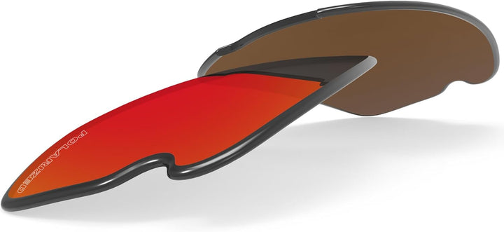 BlazerBuck Ersatzgläser und Socken-Set für Oakley Flak 2.0 OO9295 Feuerrot Polarisiert, Feuerrot Pol