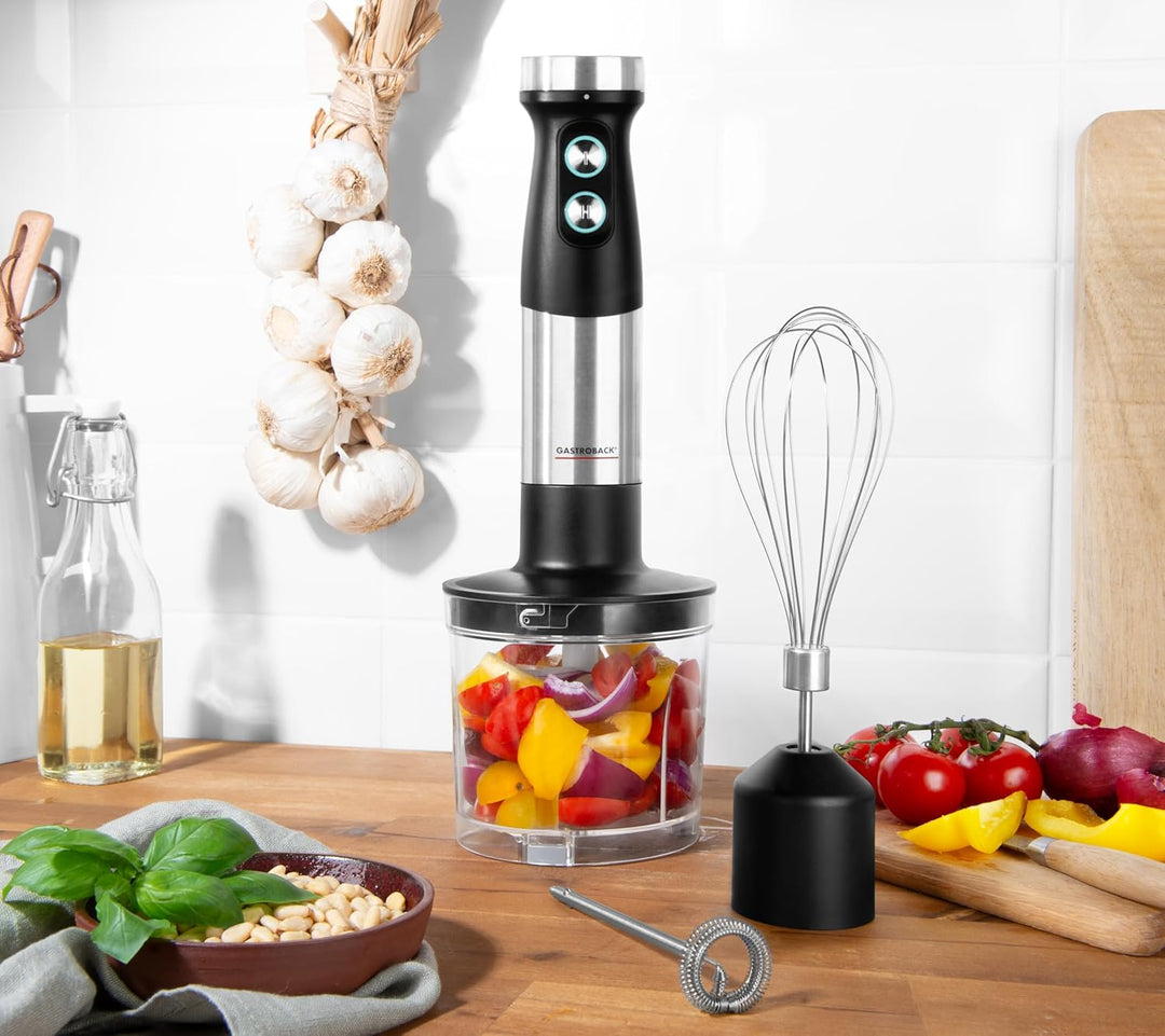 GASTROBACK #40972 Design Power Stabmixer Set 5-in-1, Silber, Schwarz