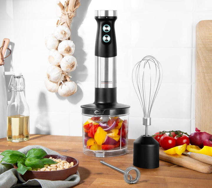 GASTROBACK #40972 Design Power Stabmixer Set 5-in-1, Silber, Schwarz