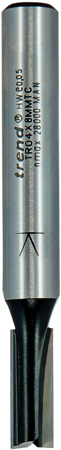 Trend Trade Zweischneidiger Fräser, 8 mm Schaft, 6 mm Schnittdurchmesser, 16 mm Schnittlänge, Hartme