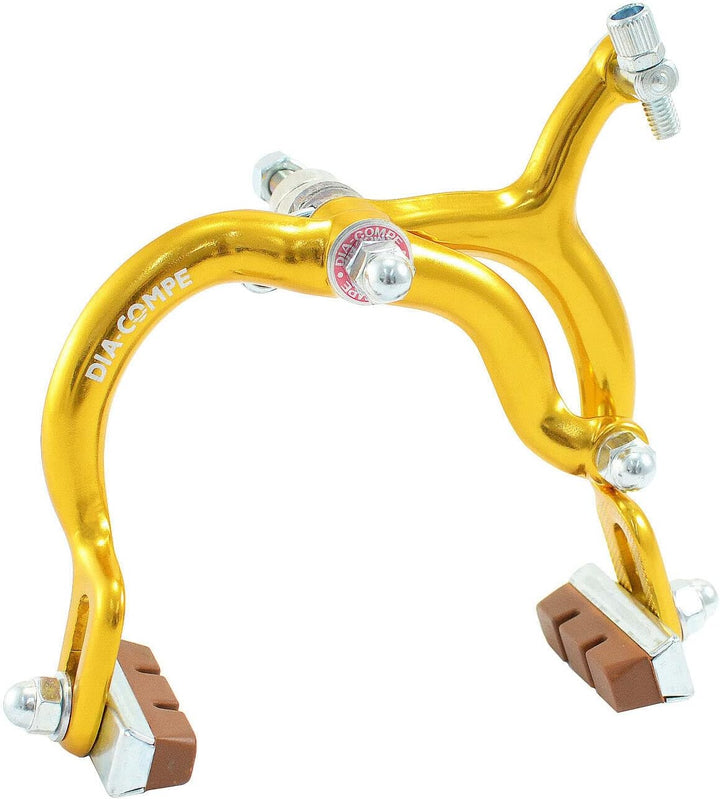 Dia-Compe MX890 Side Pull Caliper Brake Set (F+R) for Old School BMX, Gold, DP2513-FR