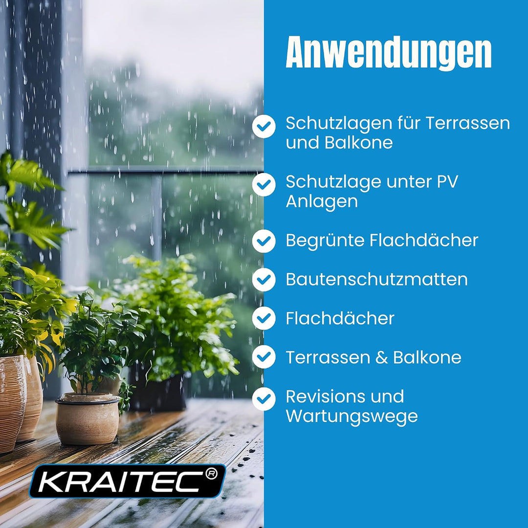 KRAITEC® top alu FiRe Bautenschutzmatte 8mm x 125cm x 8m | schwerentflammbar mit Alutriplexfolienkas
