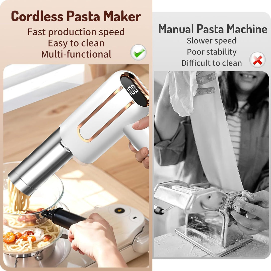 Elektrische Nudelmaschine Handheld, Handpresse mit 5 Modi, Tragbare Hand-Nudelmaschine für Haushalt,