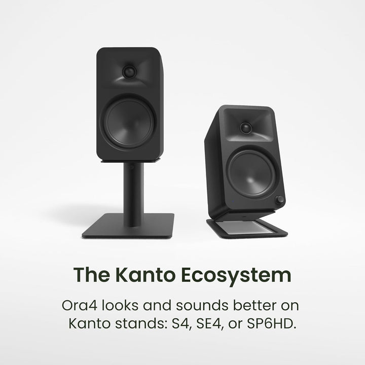Kanto ORA4 140W Powered Reference Speakers with Bluetooth 5.0 and USB-C Input | 4” Woofers | Bi-Ampl