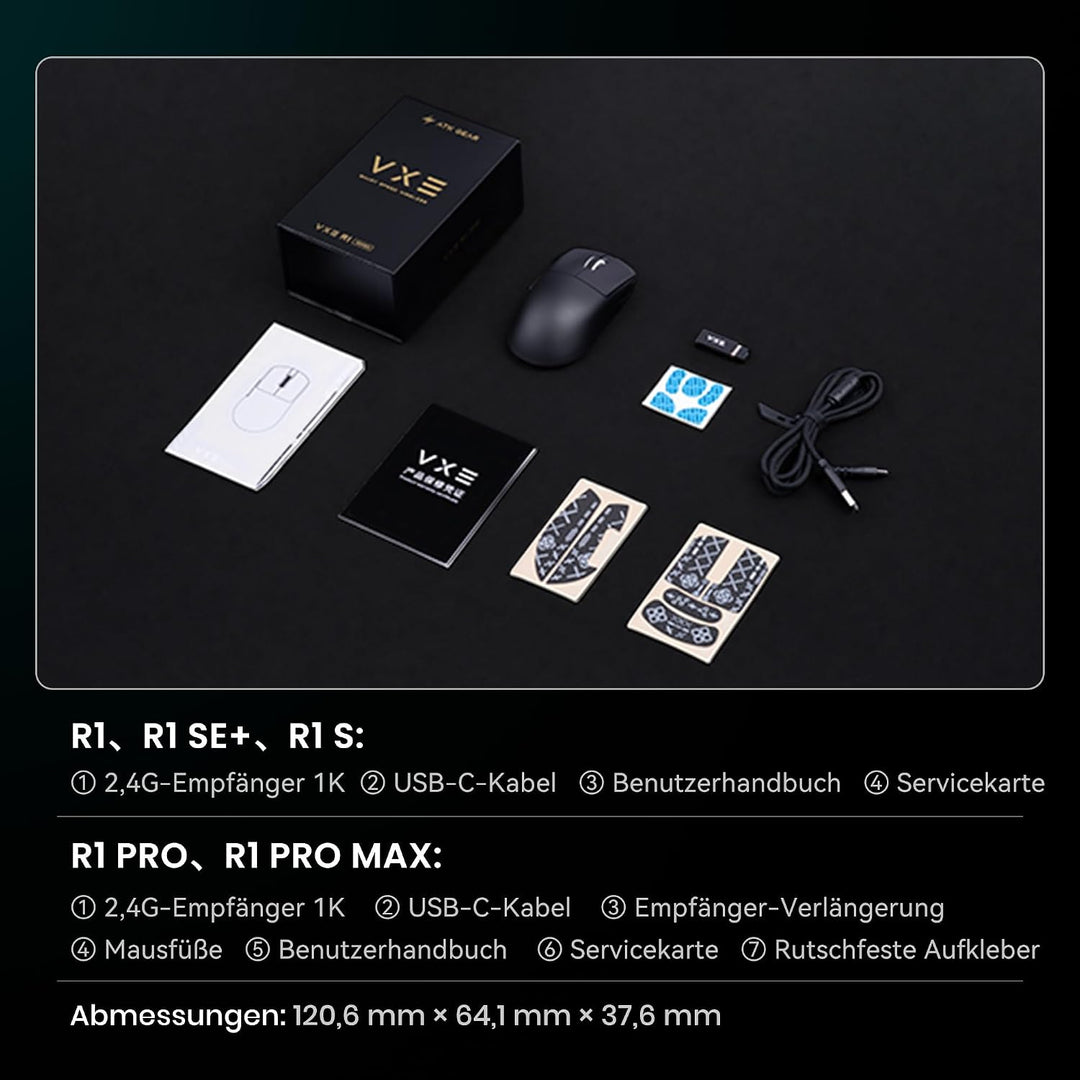 ATK VXE Dragonfly R1 Series Kabellose Gaming-Maus - ultraleicht (48-55 g), PixArt PAW3395/3395 SE Se