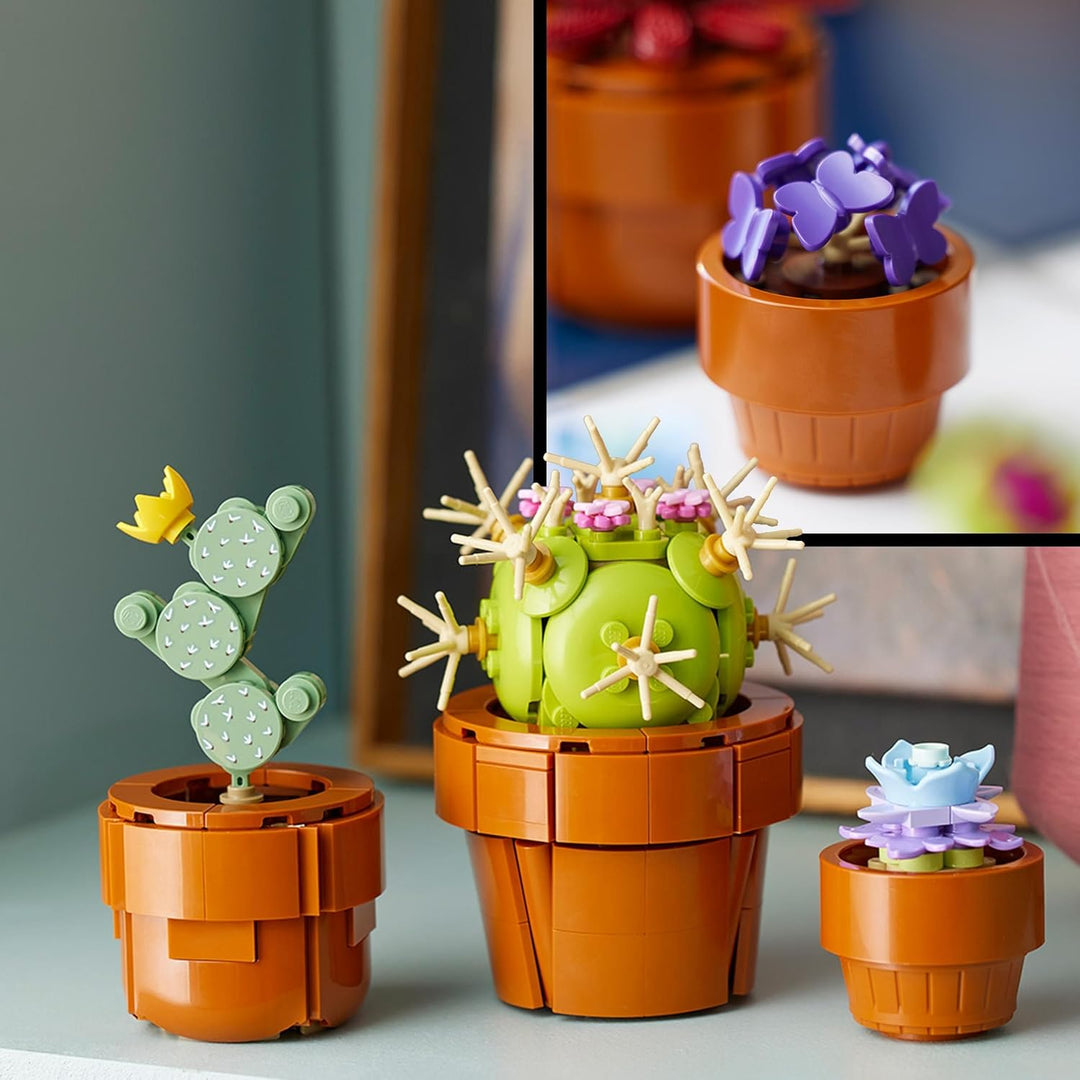 LEGO Icons Mini Pflanzen, 9 künstliche Blumen zum Bauen, Botanical Collection Sammel-Set für Erwachs