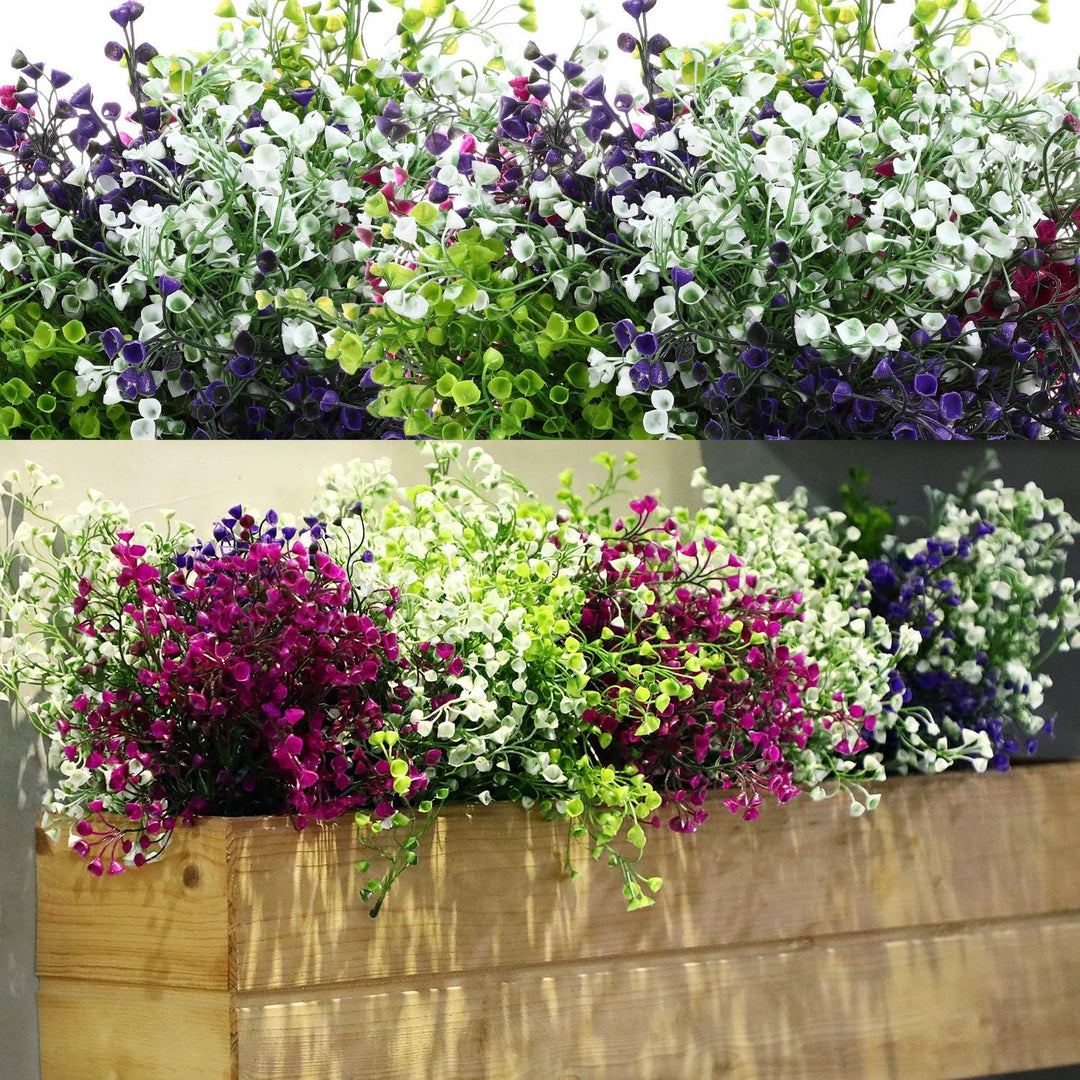 WILLBOND Kunstblumen für den Aussenbereich, UV-beständig, dekorative künstliche Sträucher, Büsche fü