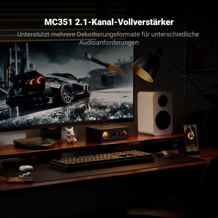 Fosi Audio MC351 2.1 Kanal Vollverstärker mit DAC, Home Audio Stereo Endstufe mit Dual TPA3255 Chips