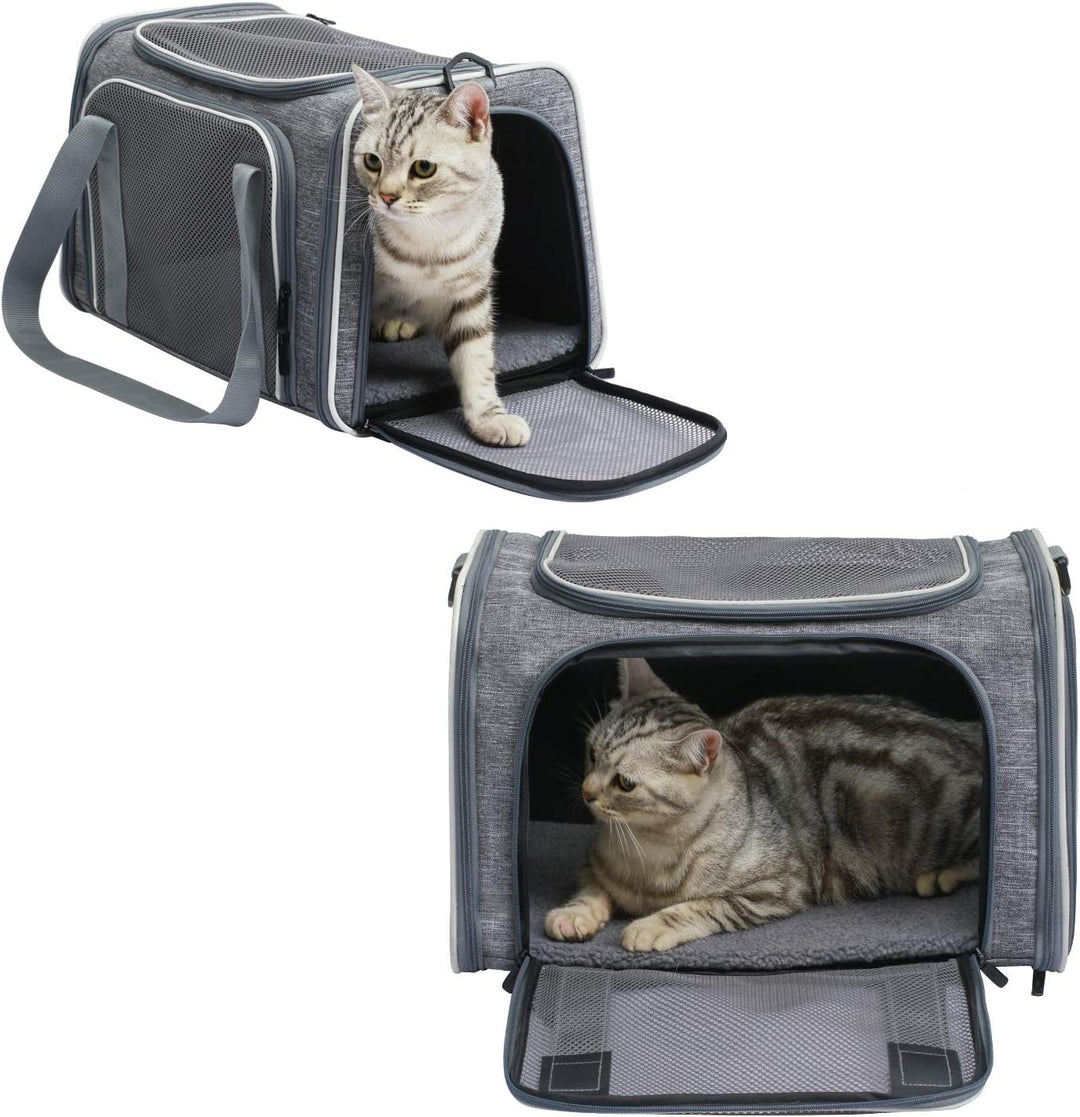 Katzen-Träger – Tragbarer, Faltbarer Hundeträger, weiche Seitentasche für Haustiere bis 6,8 kg, Flug