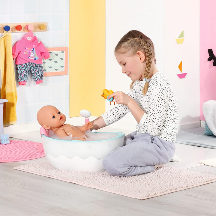 Baby Born Bath 835784 - Puppenzubehör von 36 und 43 cm mit Licht- / Soundeffekten, inklusive Kissen