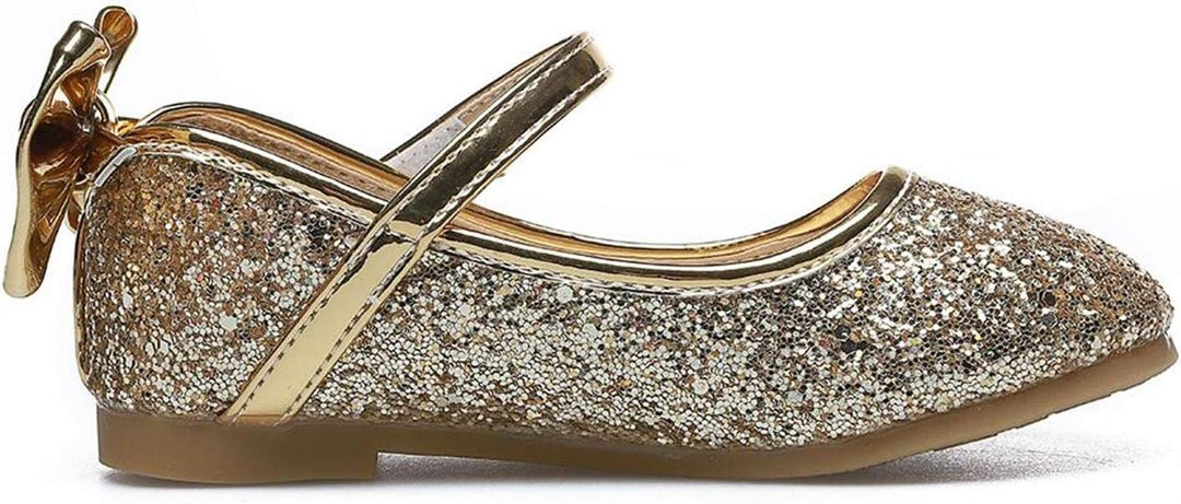 PPXID Mädchen Mary Jane Halbschuhe Glitzer Hochzeitsschuhe Prinzessin Taufschuhe Bequem Ballerinas 3