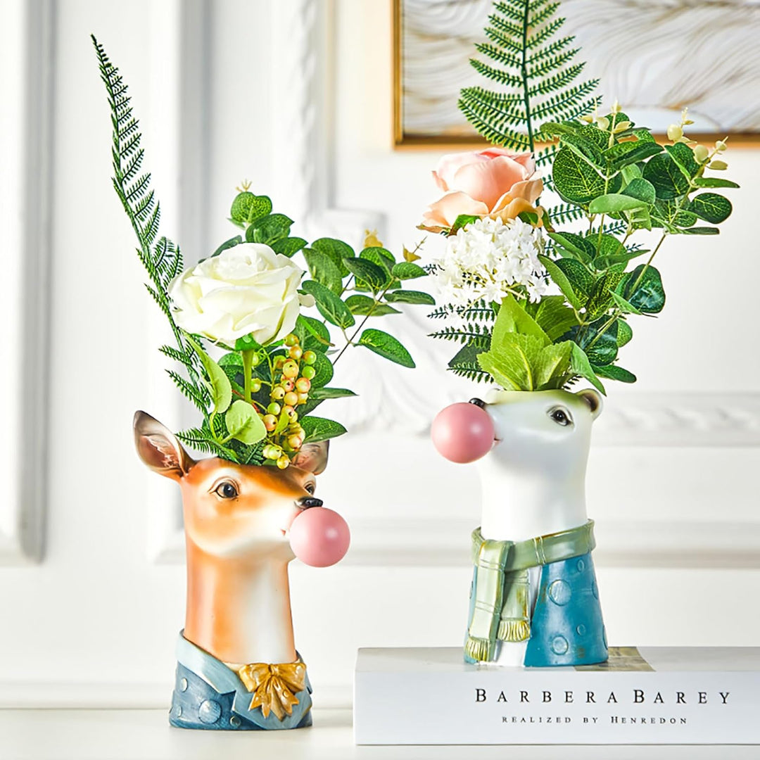 Blasen-Kunstvase, Tiergesichts-Vase, moderne Heimdekoration (ohne Pflanzen) – Zebra, Zebra