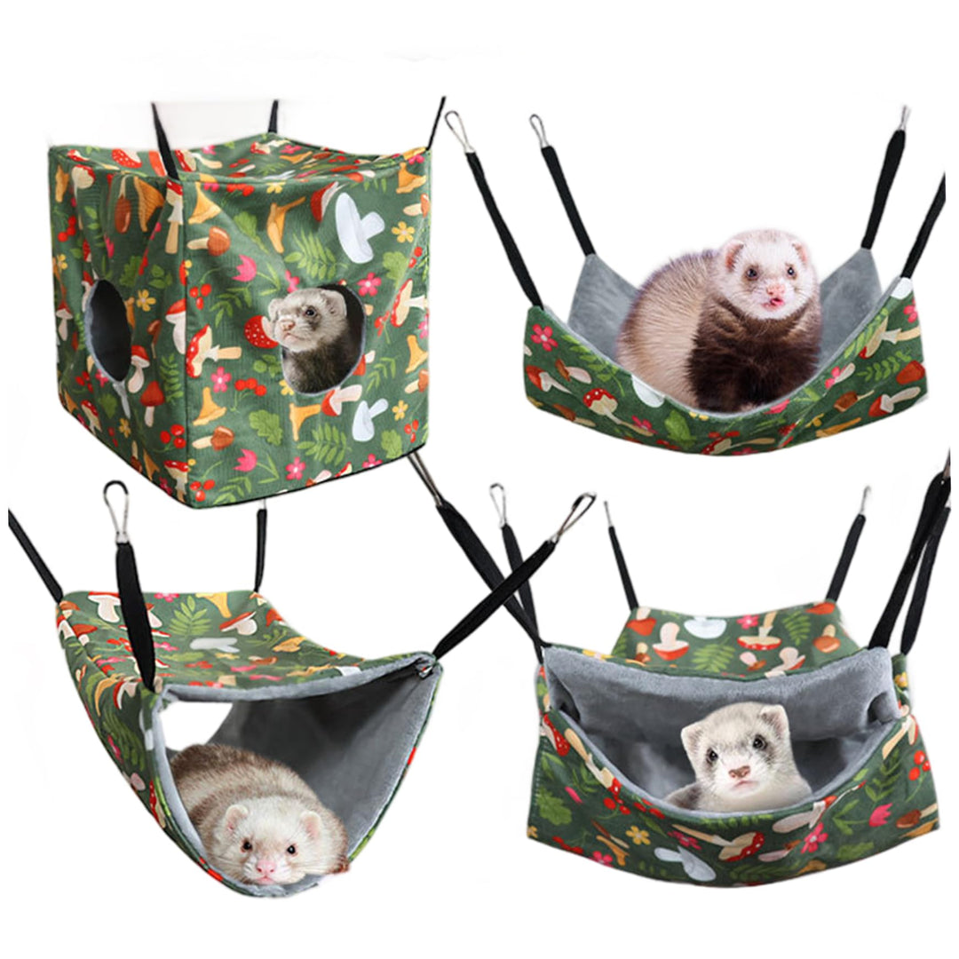 1Set/4pcs Ratte Hängematte Hängende Frettchen Hängematte mit Gurten weichwaschbarer Meerschweinchenb