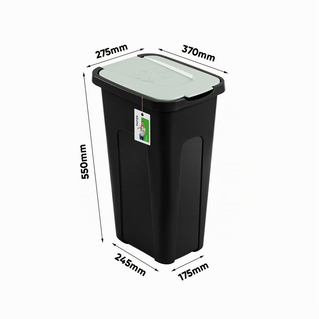 PAFEN Grosser Mülleimer SET für Recycling - 4er Abfallbehälter Hohe Recyclingbehälter - 2x 30l und 2