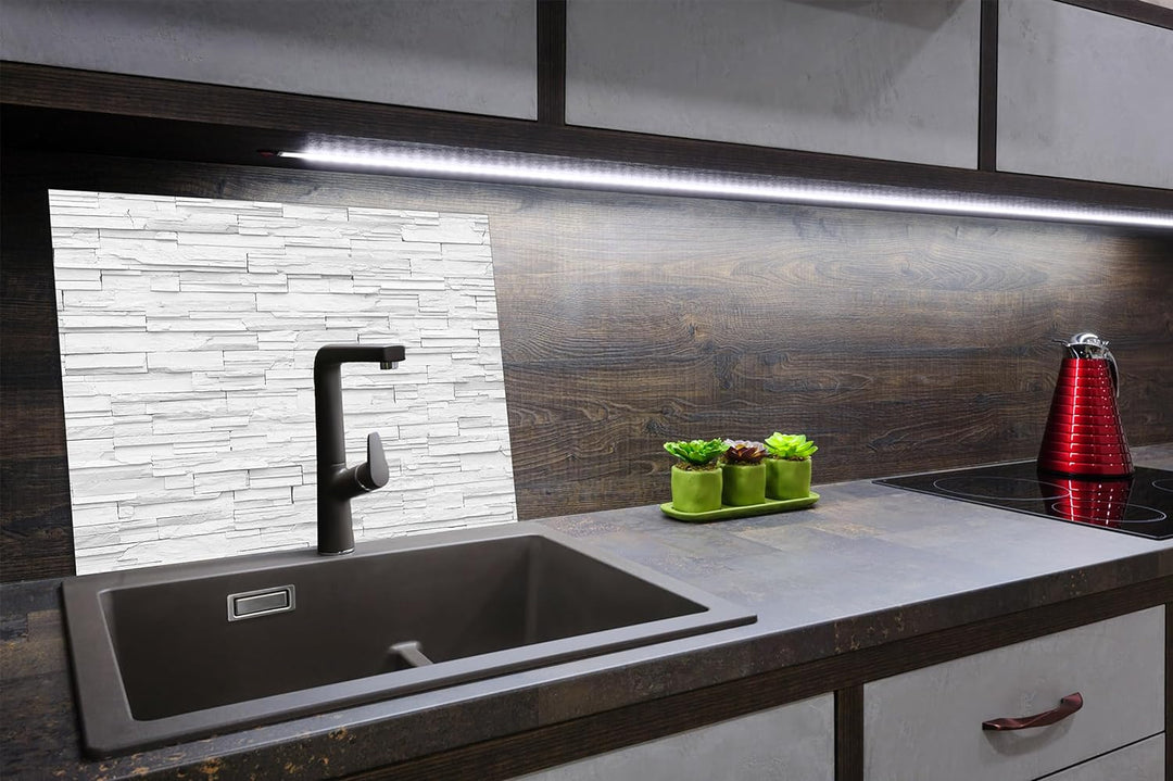 SmartDecoration Herdabdeckplatte Ceranfeldabdeckung aus Glas 60x52 cm Einteilig Motiv "Granitstein"