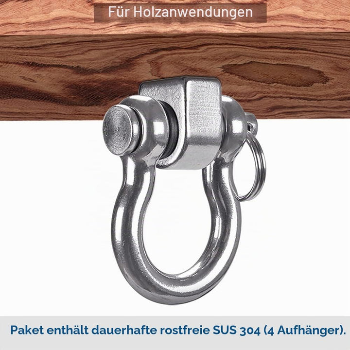 SELEWARE 4 Stück Deckenhaken, Schaukelhaken Schwerlast Edelstahl, Schaukelhaken für holzbalken Spiel