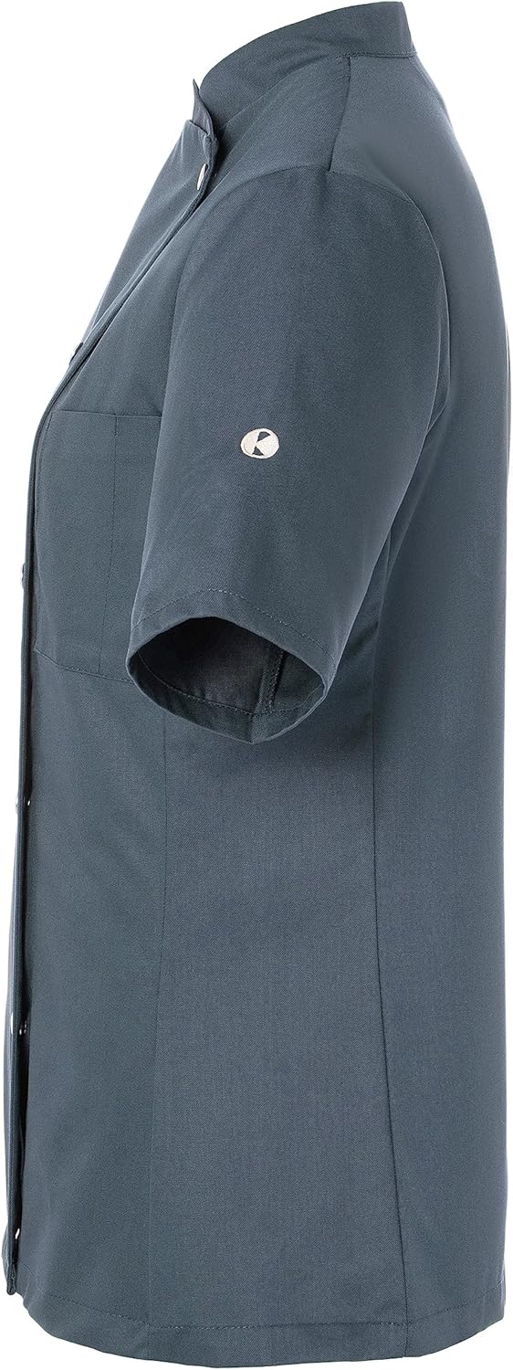 Karlowsky Damenkochjacke Greta Kurzarm Druckknöpfe 65% Polyester, 35% Baumwolle 34 Anthrazit, 34 Ant