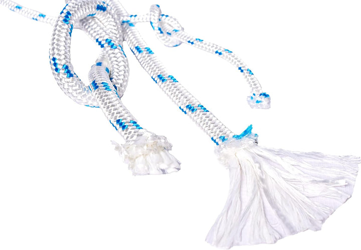 Seil 6 mm x100 m - Polyesterseil, Weiss/Blau, festmacherleine, allzweckseil, Strick, Leine, flechtle
