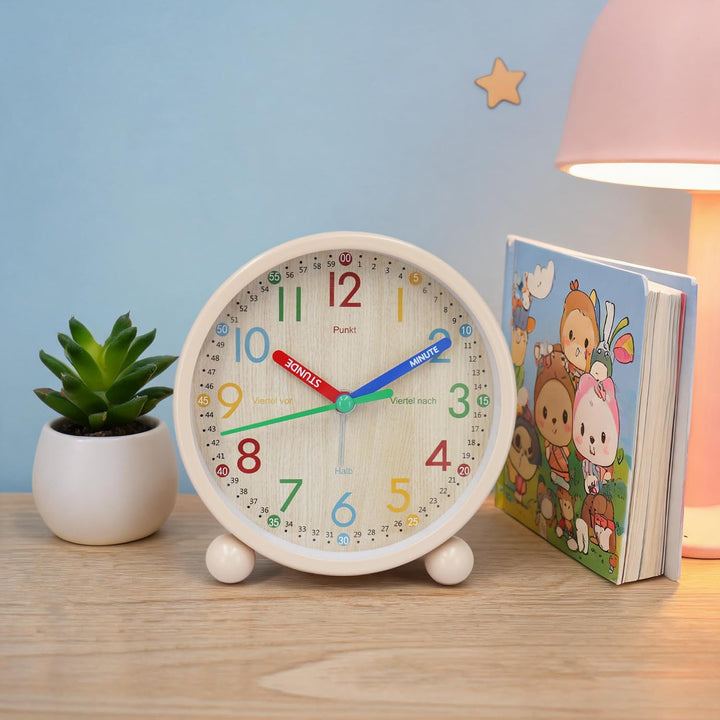 K&amp;L Wall Art Kinderwecker Lernuhr Kinder Tischuhr mit Lernzifferblatt Kinderzimmer Tischwecker mit N
