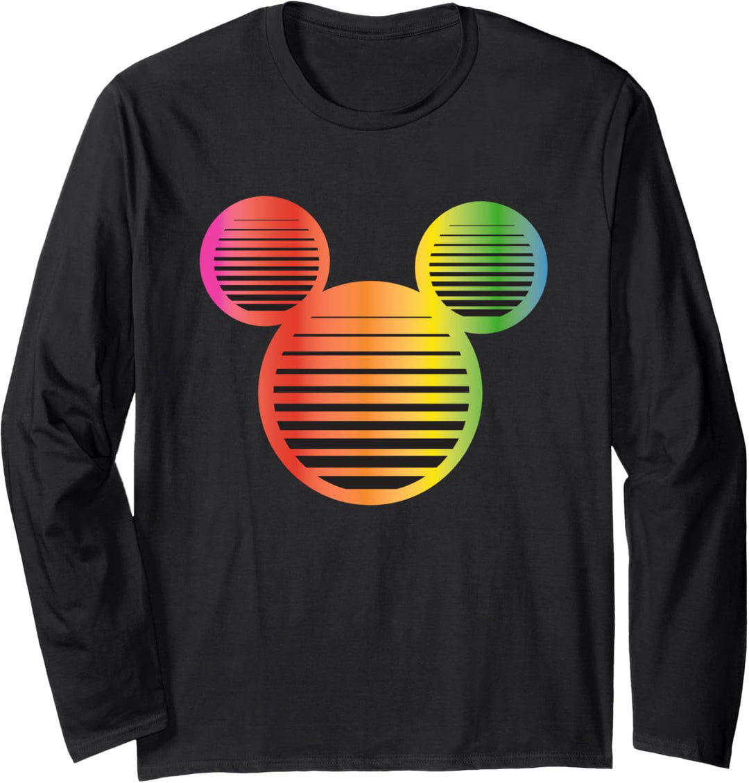 Disney Mickey Mouse Icon Gradient Rainbow Langarmshirt