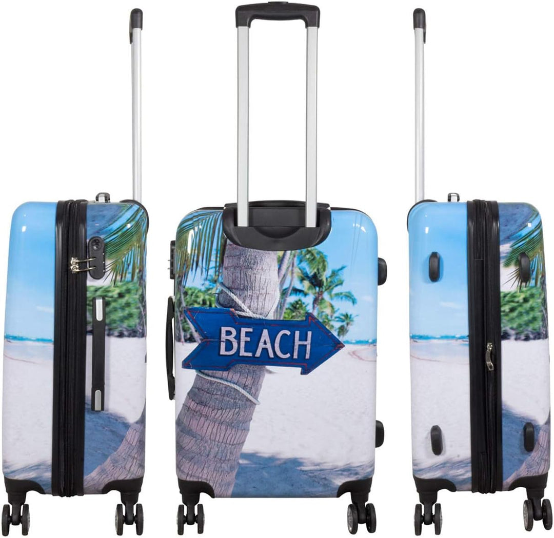 Bowatex Mittelgrosser Koffer mit Strand Motiv Beach Reisekoffer 67 cm - 70 Liter